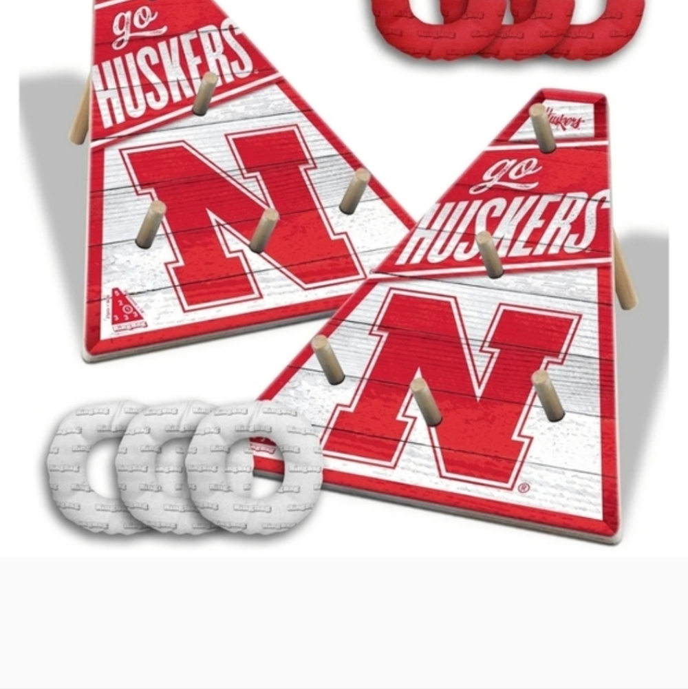 NCAA Nebraska Cornhuskers Ring Toss Cornhole Cornbag Game Set New In Box